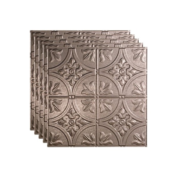 Acoustic Ceiling Products Fasade Traditional Syle # 2 - 23-3/4" x 23-3/4" PVC Lay In Tile in Galvanized Steel - PL5230 - main